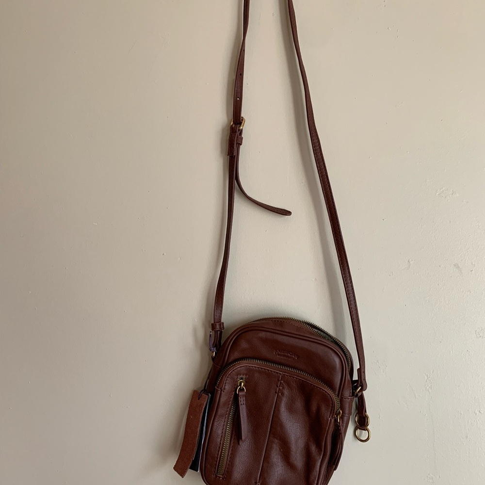 NWT American Leather Co. Brown Crossbody Bag Small Women Accessories Purse - Picture 2 of 4